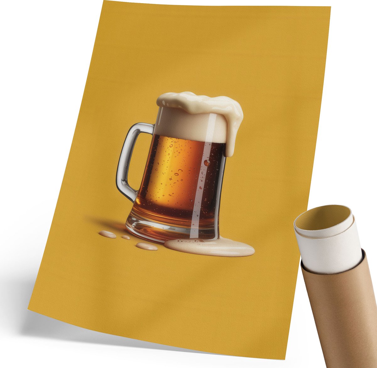 Coloray Polycanvas Poster - Lelies, Turkoois - 420 x 594 mm - Wit Design - Rechthoek - Canvasposter - Woonkamer - Klassiek