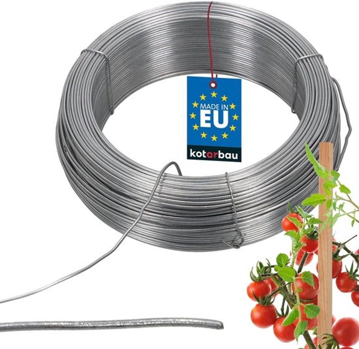 Tuindraad Binddraad - Plantendraad Ambachtsdraad - Planten Vastbinden - Gegalvaniseerd Staal - 1.4 mm 100 m - Zilver