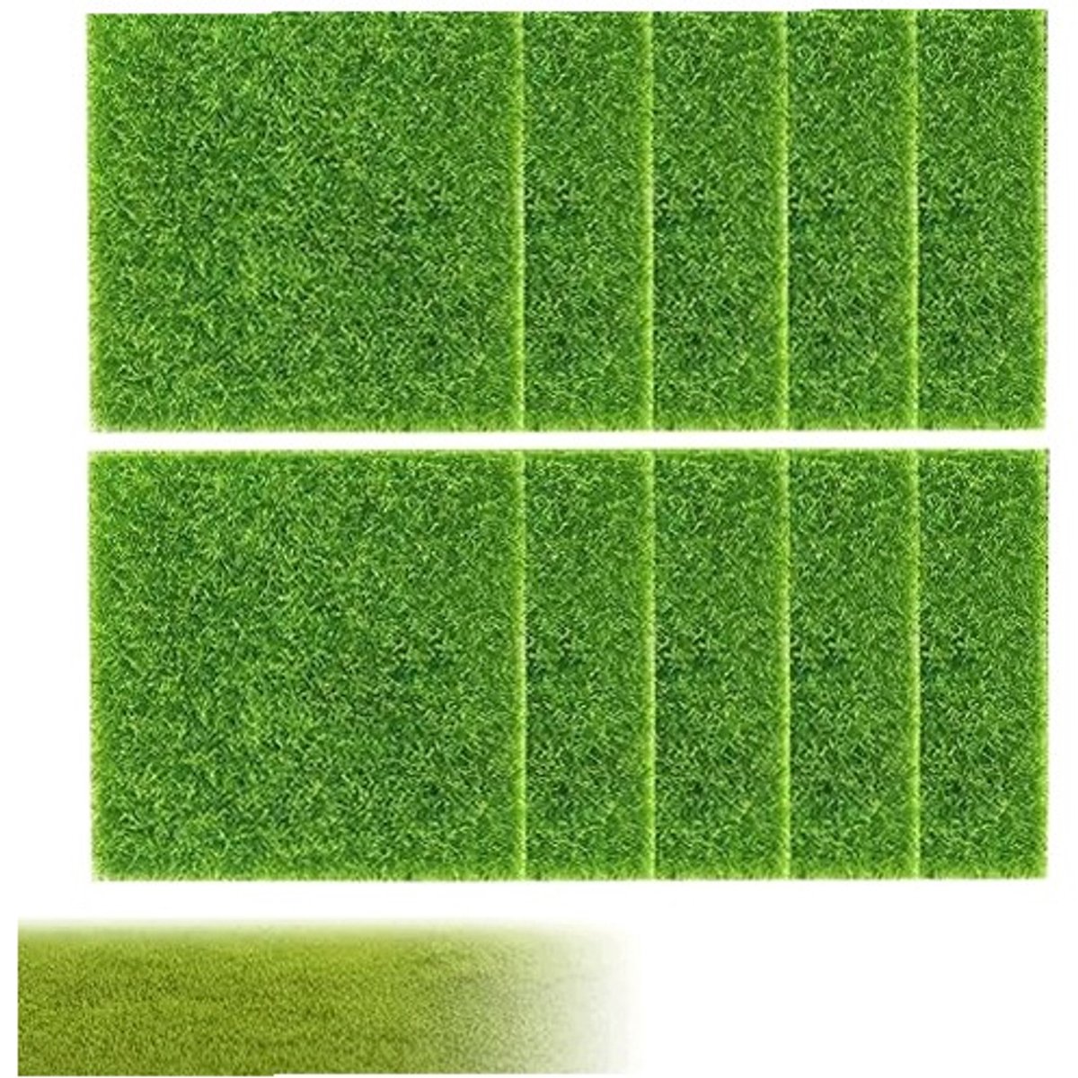 Miniatuur Kunstgras Matten 10 Stuks - 15x15cm voor Decoratie