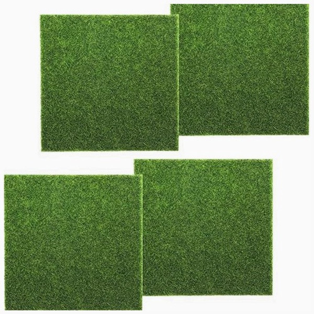 Miniatuur Kunstgras Tegels 15x15 cm - 4 Stuks voor DIY Tuin Decoratie