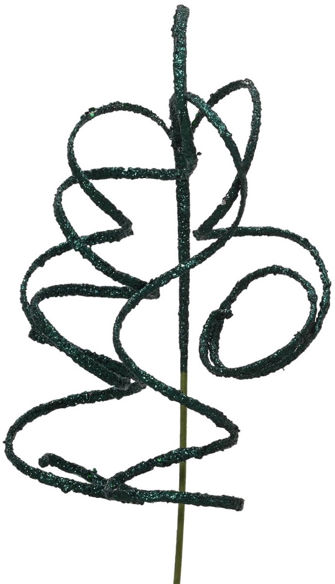 Kaemingk decoratie serpentines op stok dennengroen glitter 55 cm