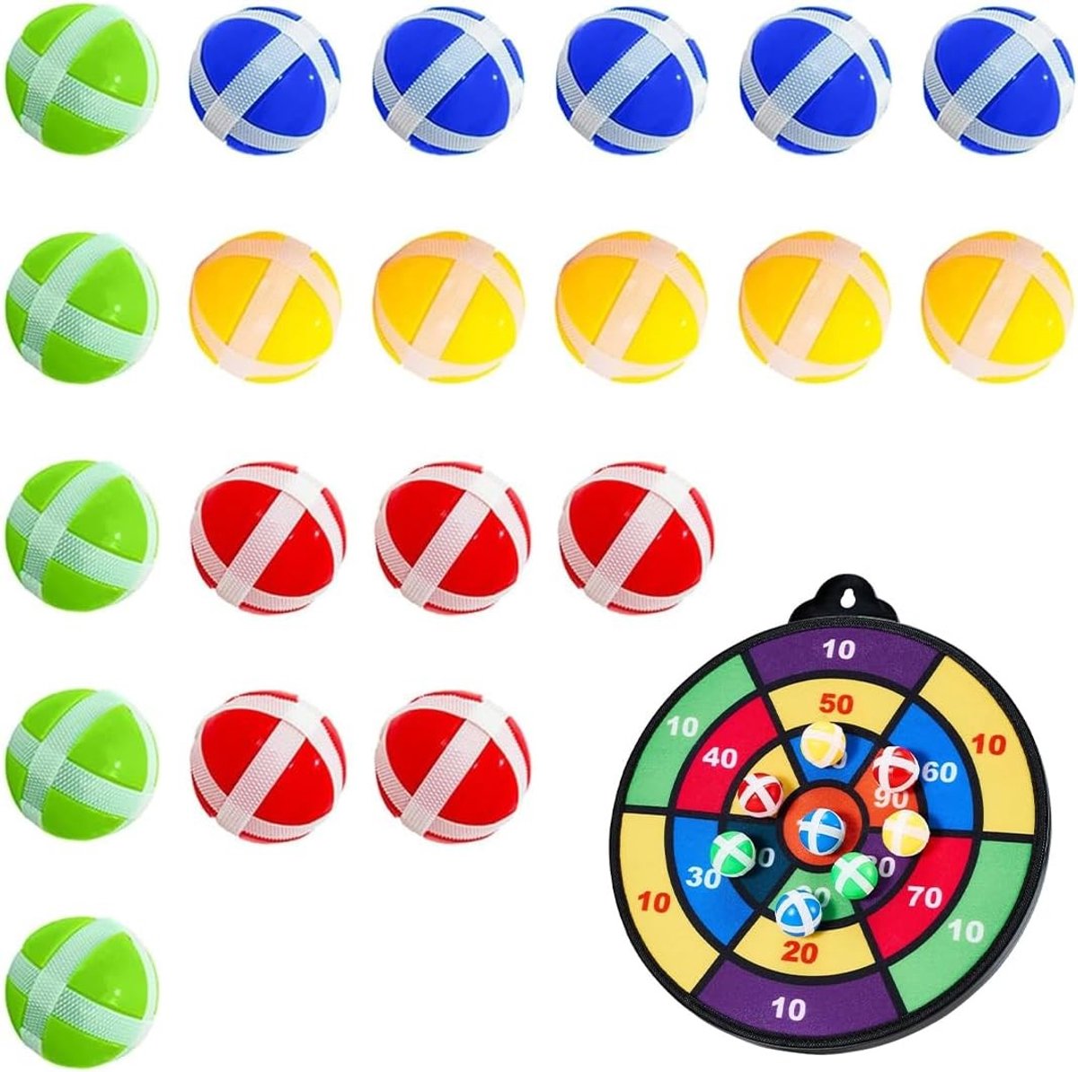 20 Stuks Kinderdarts met Vervangballen voor Binnen en Buiten - Leuk Gooi Spel voor Kinderen en Volwassenen, Perfect voor Feesten en Spelletjes