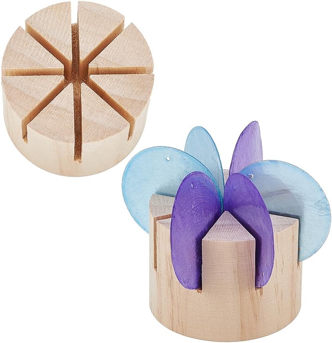 2 Stuks Mini Houten Spinner Mallen voor Glas, Hoektools van 60 & 45 Graden voor Solderen, Glas Kunst en DIY Projecten, 7x5cm