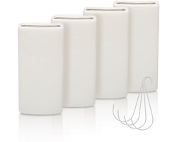 Radiator waterverdampers 4 stuks keramiek wit luchtbevochtiger set met haken 400ml