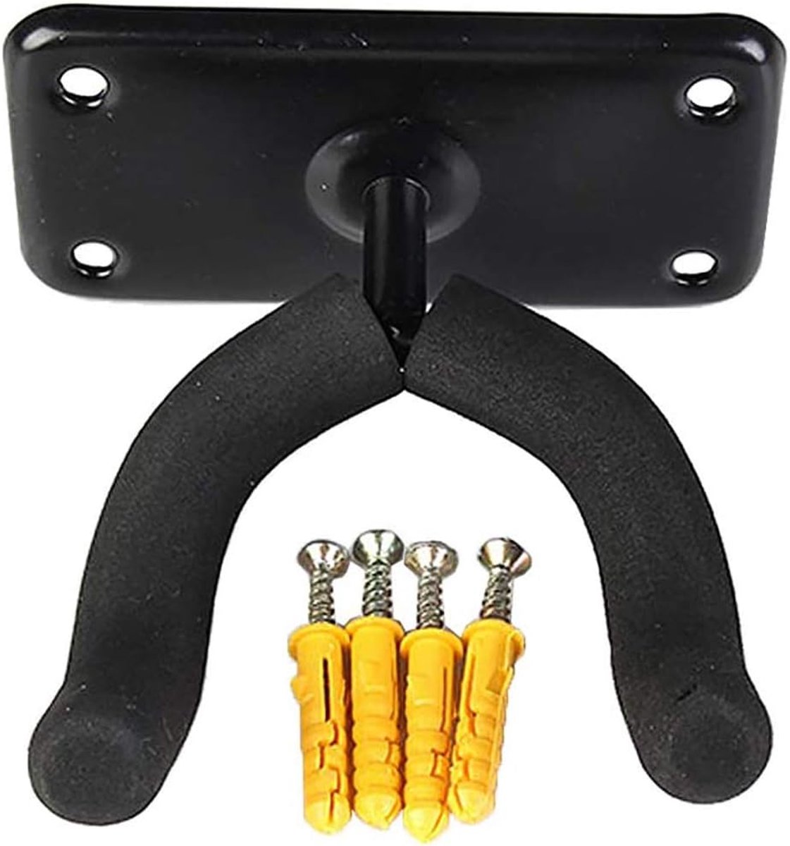 Skateboard muurbeugel van ijzer met EVA-bescherming, zwart, voor verticaal ophangen van skateboards en longboards