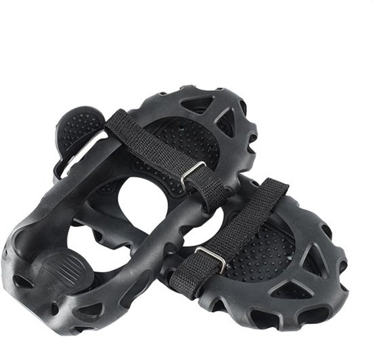 IJs Sneeuw Grips - IJsklauwen Schoenplaten - Veilig Wandelen - 30 Roestvrijstalen Spikes - Maat L (42-46) - Zwart