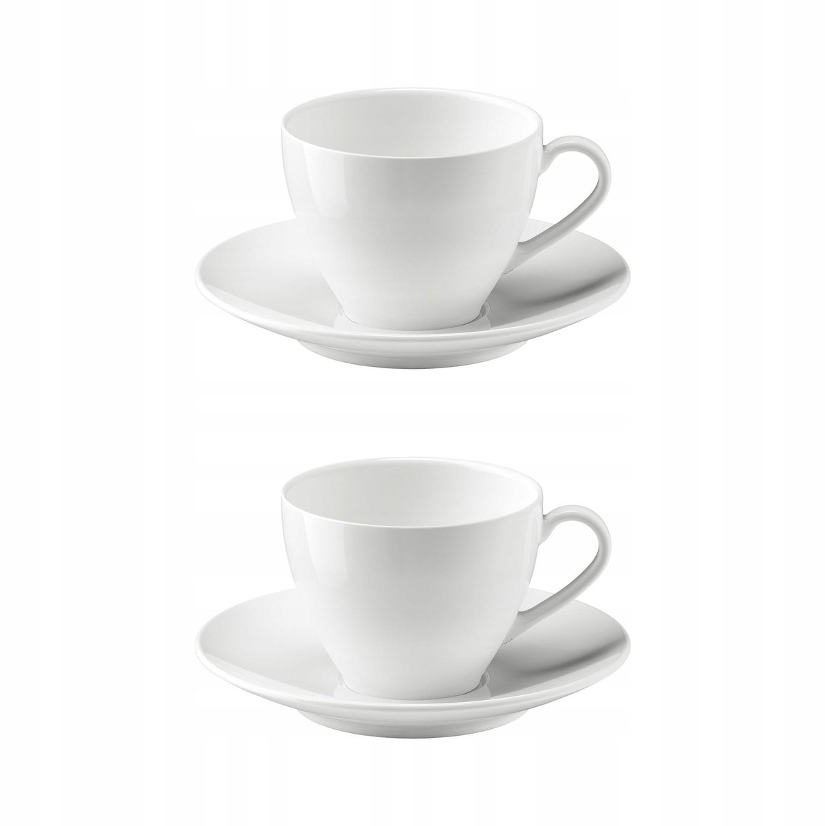VÄRDERA Koffiekop met schotel - Wit, 20 cl (2 stuks)