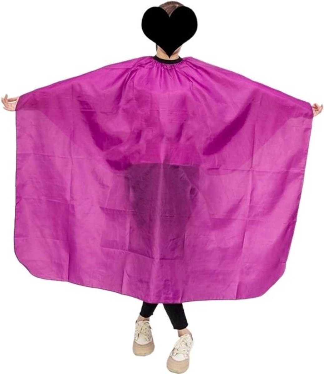 Kapperscape - Kappersschort Kapper - Haar Knippen - Verstelbare Kliksluiting - 160 x 145 cm - Zwart Wit Rood Blauw Paars