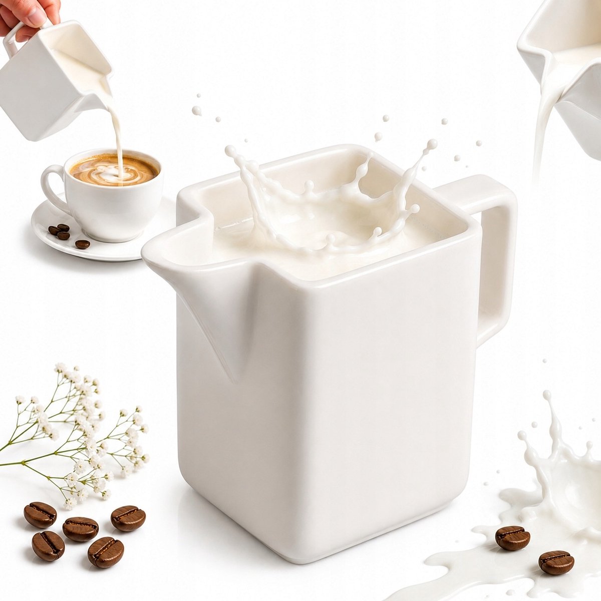 Porseleinen Melkkannetje Wit 200ml - Elegant en Functioneel