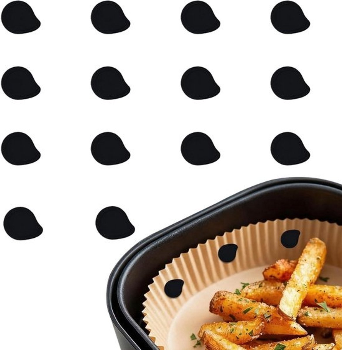 Magneten Airfryer Bakpapier - Airfryer Accessoires - Bakken en Braden - Set van 14 Stuks - N.v.t. - N.v.t.