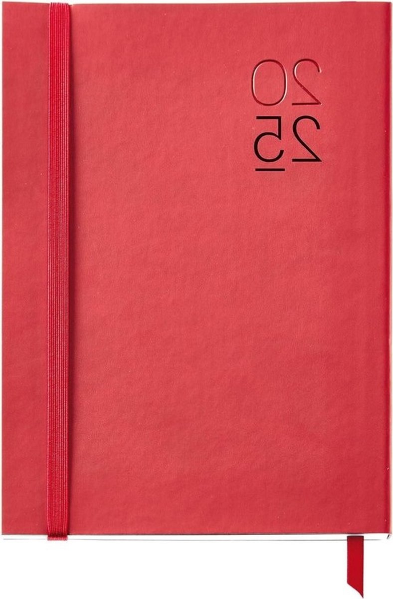 Agenda 2025 Jaarplanner - Dagplanner Afsprakenboek - Professionele Organisatie - Drietalige Inhoud - 155 x 213 mm - Rood