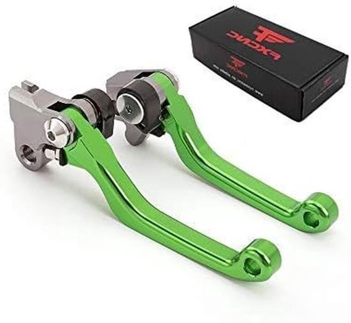 Rem Koppelingsset Motorfiets - Hendelset Motor - Motorrijden Veiligheid - CNC Aluminium Opvouwbaar - Standaard Maat - Groen