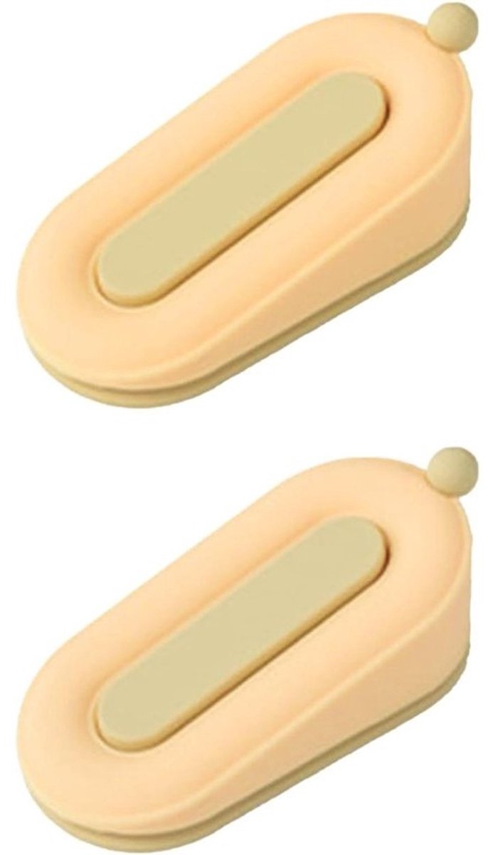 Deurstoppers Set - Deurwiggen Stopper - Deuren Open Houden - Met Houder - 2 stuks - Geel