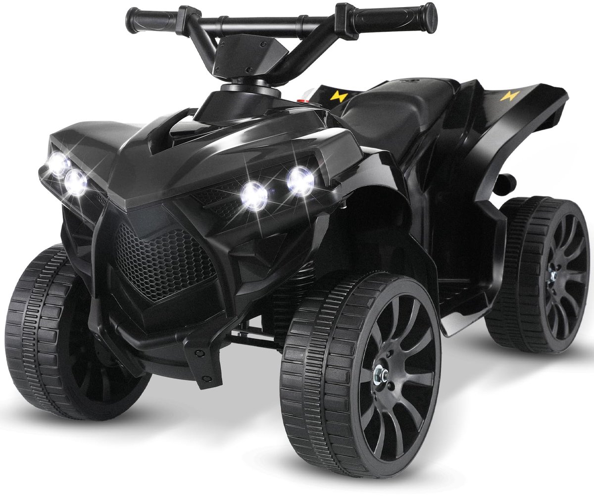Elektrische Kinder Quad - 3-5 km/u - met MP3-muziekspeler, trompet koplamp en USB-opladen - Zwart