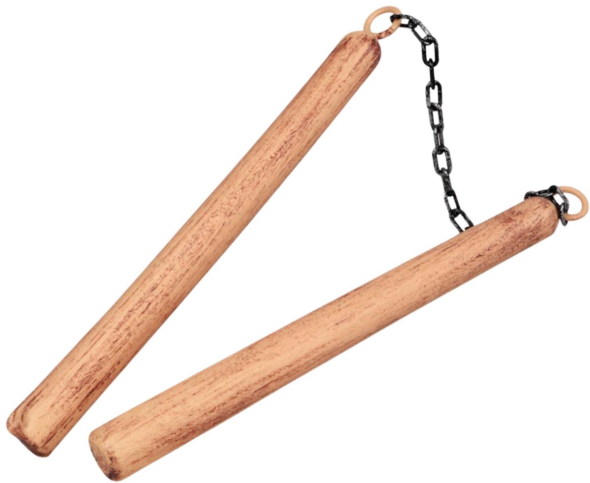 Atosa Ninja vechtstokjes - L32 cm - kunststof - nunchaku - wapens - verkleden