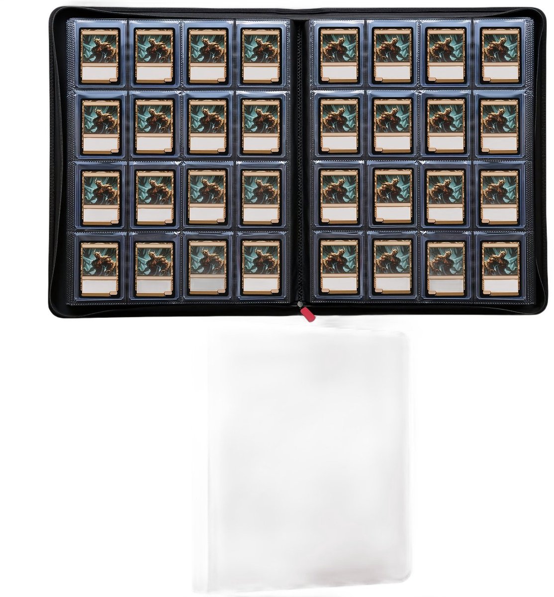 Currero Toploader Binder - Verzamelmap Kaarten - Geschikt voor Pokemon - 4 Pocket - 9 Pocket - 12 Pocket - Trading Card Map - Toploadermap - Rood - 512 Kaarten
