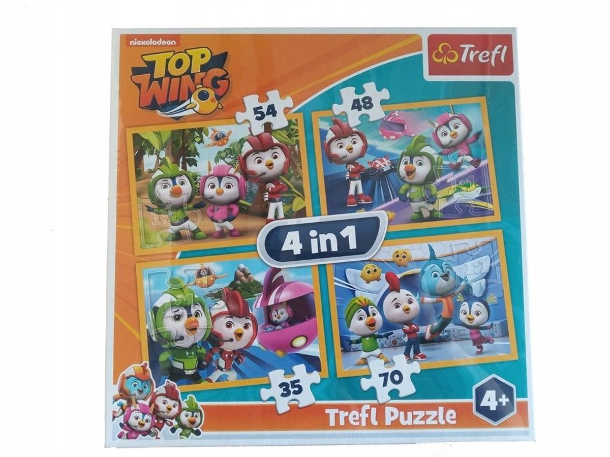 Trefl Top Wing Vogelacademie 4-in-1 Puzzels