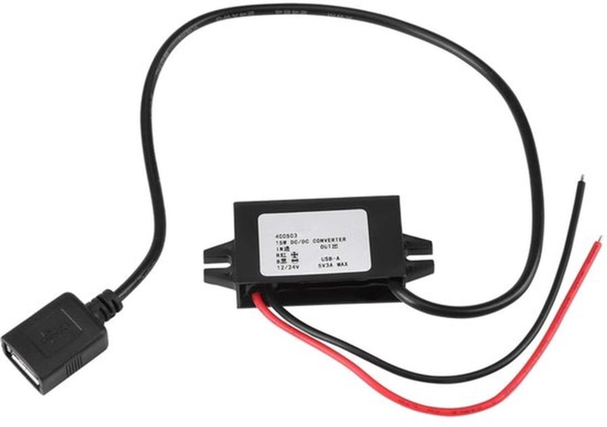 DC-DC-omzetter - USB 5V 3A - Ideaal voor auto en monitor - Compact formaat - Stap-down-omzetter - Geschikt voor kinderwagen, radio en LED-scherm