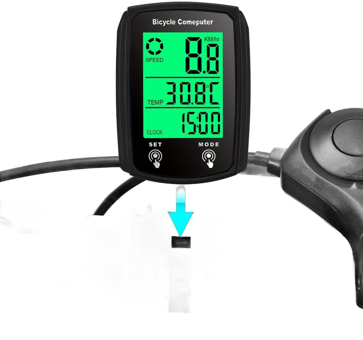 Currero Fatbike Scherm - LCD Display - Schermpje - E-Bike Accessoires - Elektrische Fiets - Dashboard - Snelheidsmeter - Kinderen & Volwassenen - Zwart