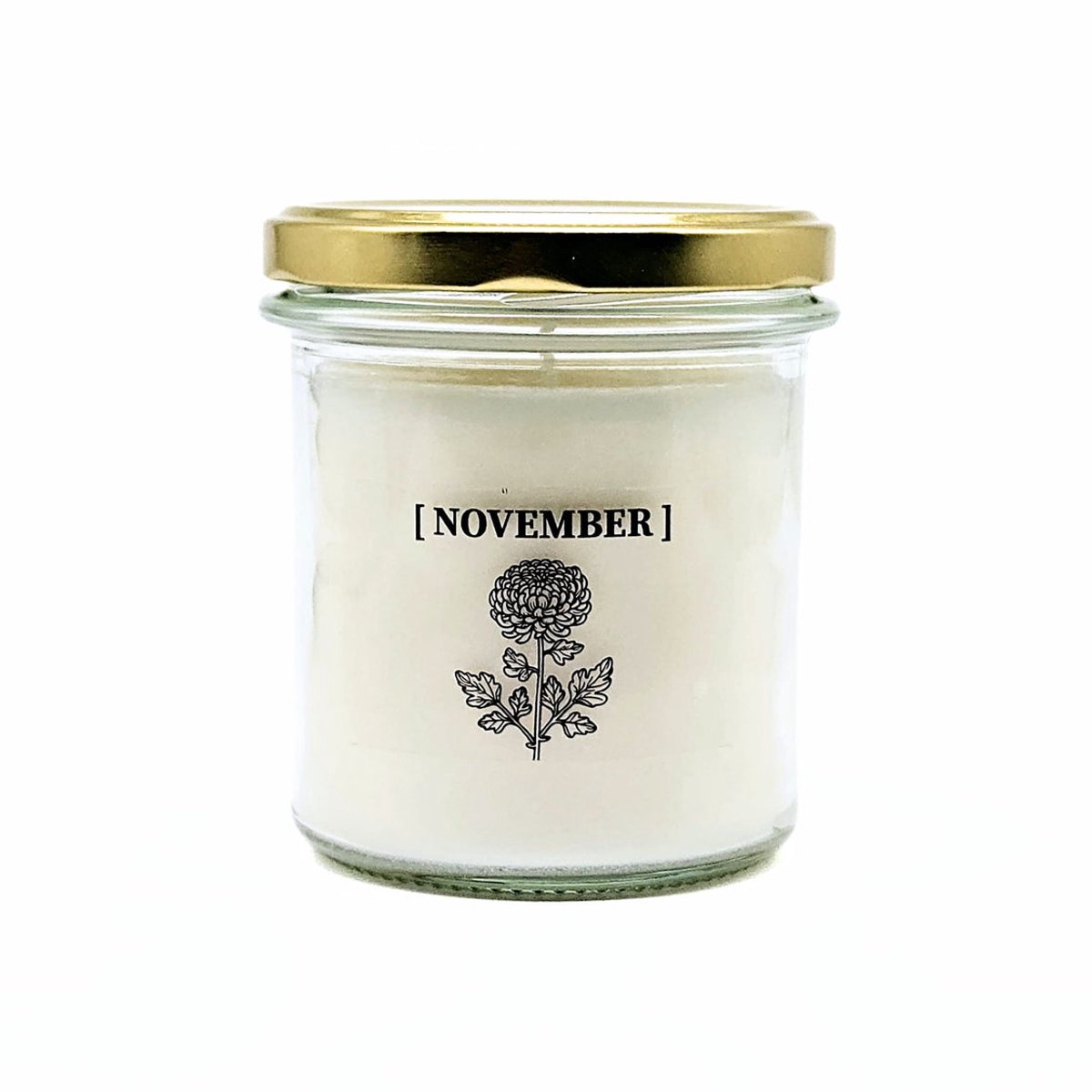 Candlelight-on - geurkaars met geboortebloem en geboortedatum - 20 november - o.b.v. sojawas en etherische oliën