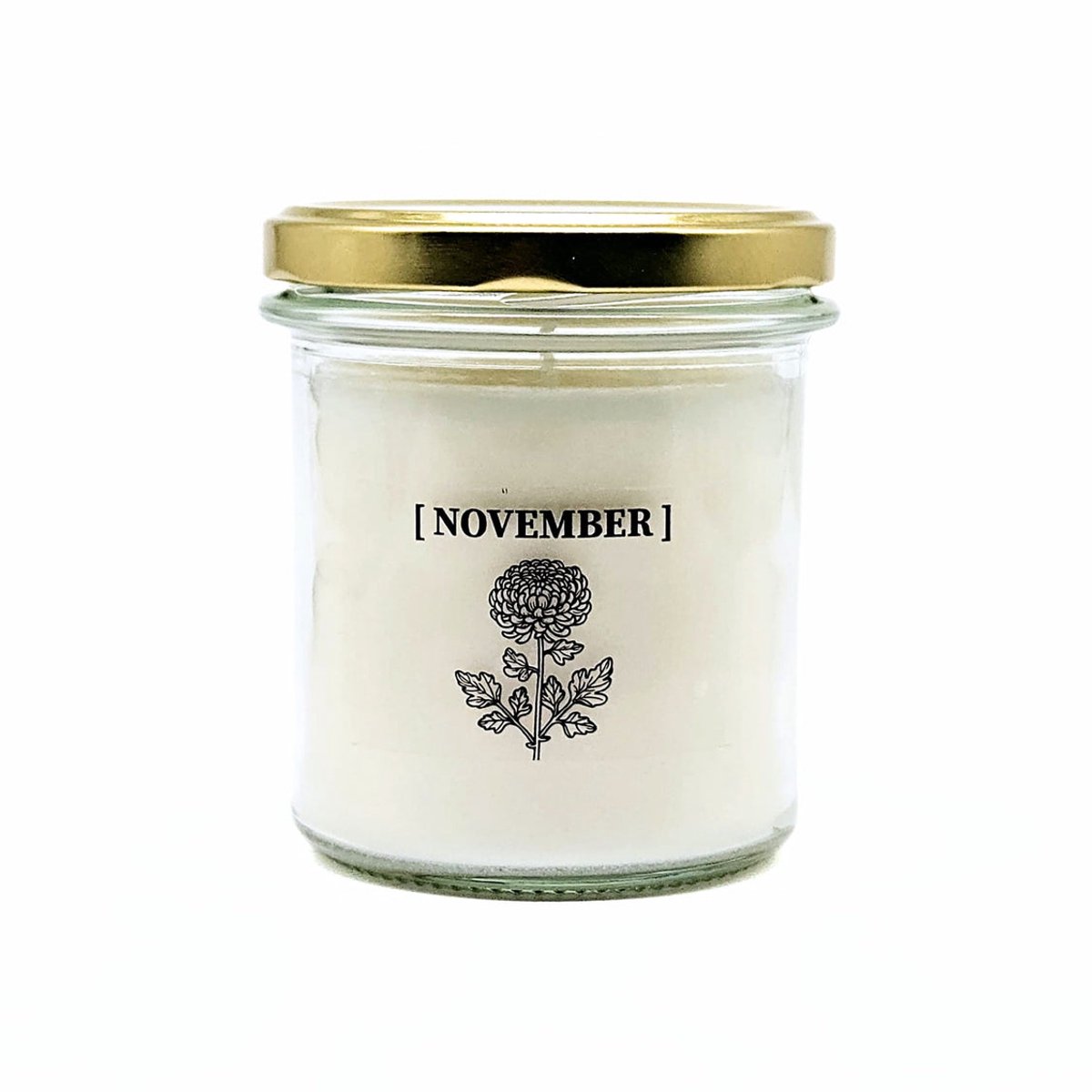 Candlelight-on - geurkaars met geboortebloem en geboortedatum - 28 november - o.b.v. sojawas en etherische oliën