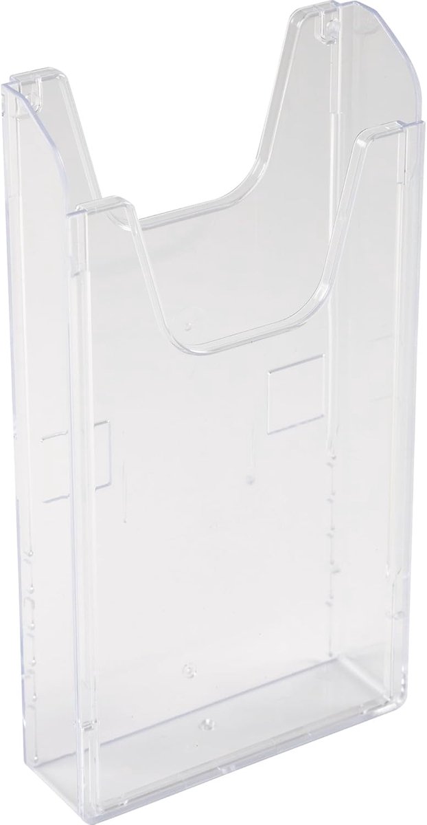 Wandbrochurehouder voor DIN A4 documenten, 1 vak, transparant, 23,9 x 23,9 x 30 cm
