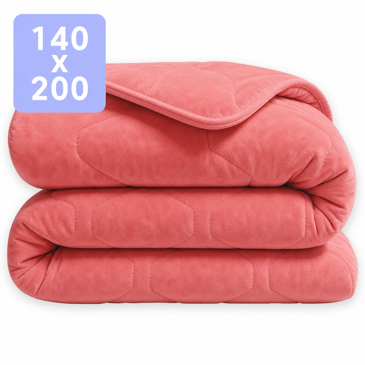 HappyBed Dekbed zonder overtrek 140x200 - Puffy - Wasbaar dekbed - Dekbed zonder hoes - Hoesloos Dekbed - Old Pink