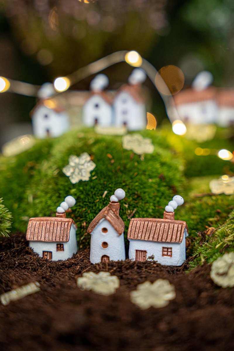 Winterville - Decoratief miniatuurdorp - 8 stuks - ↑ 1-3 cm