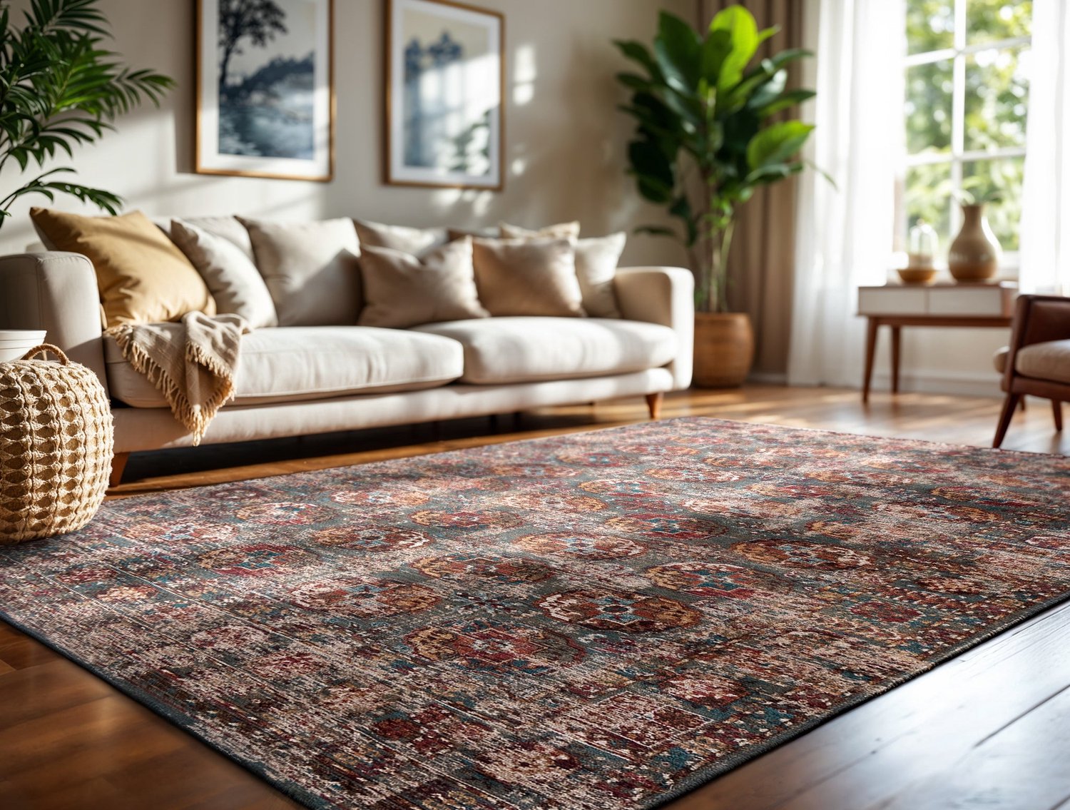 Wasbaar Binnen & Buiten Vloerkleed - Louis De Poortere Kasak Almati - Laagpolig Tapijt - Gerecycled PET - Made in Belgium - Circulair bruin, foto 2