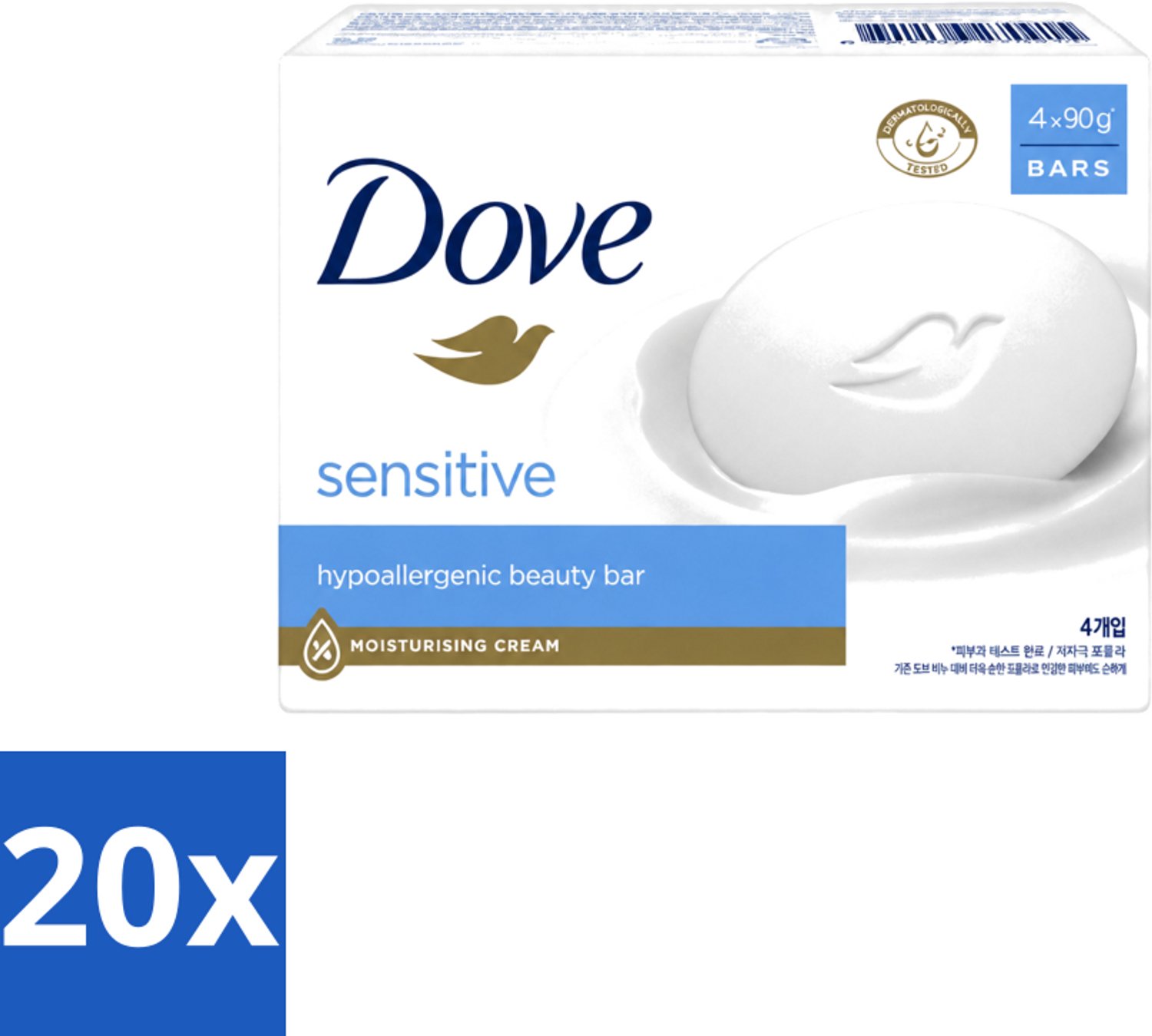 20 x Dove Zeep - Sensitive 4 x 90 gr. - Voordeelverpakking - 20 stuks