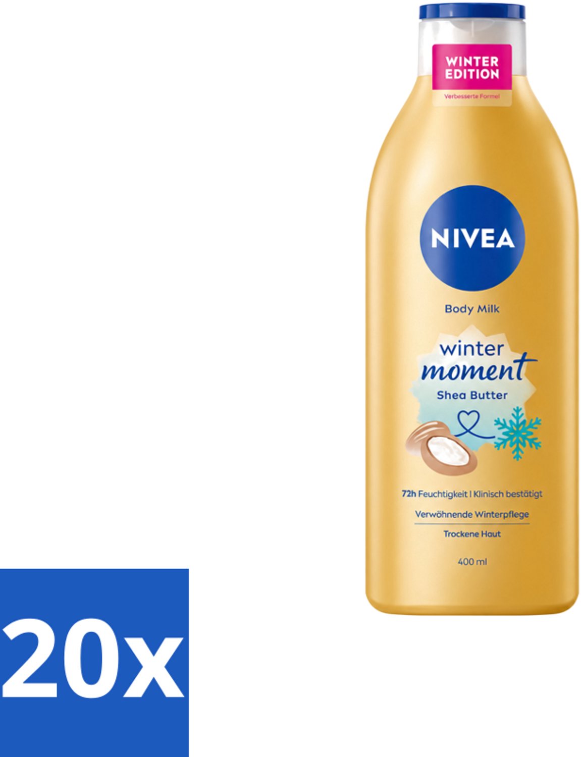 20 x Nivea – Bodymilk – Winter Moment – 400 ml - Voordeelverpakking - 20 stuks
