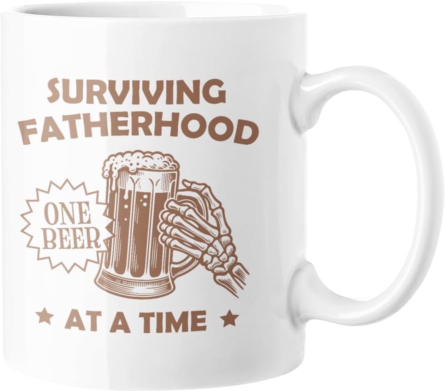 Vaderschap Biermok - Grappige Papa Skelet Hand Koffiekop - voor Papa's, Mannen, Stiefvader