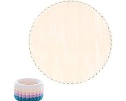 Mandbodem - Haakbodem - Zelf manden maken - Natuurlijk hout - 30 cm diameter - Houtkleur