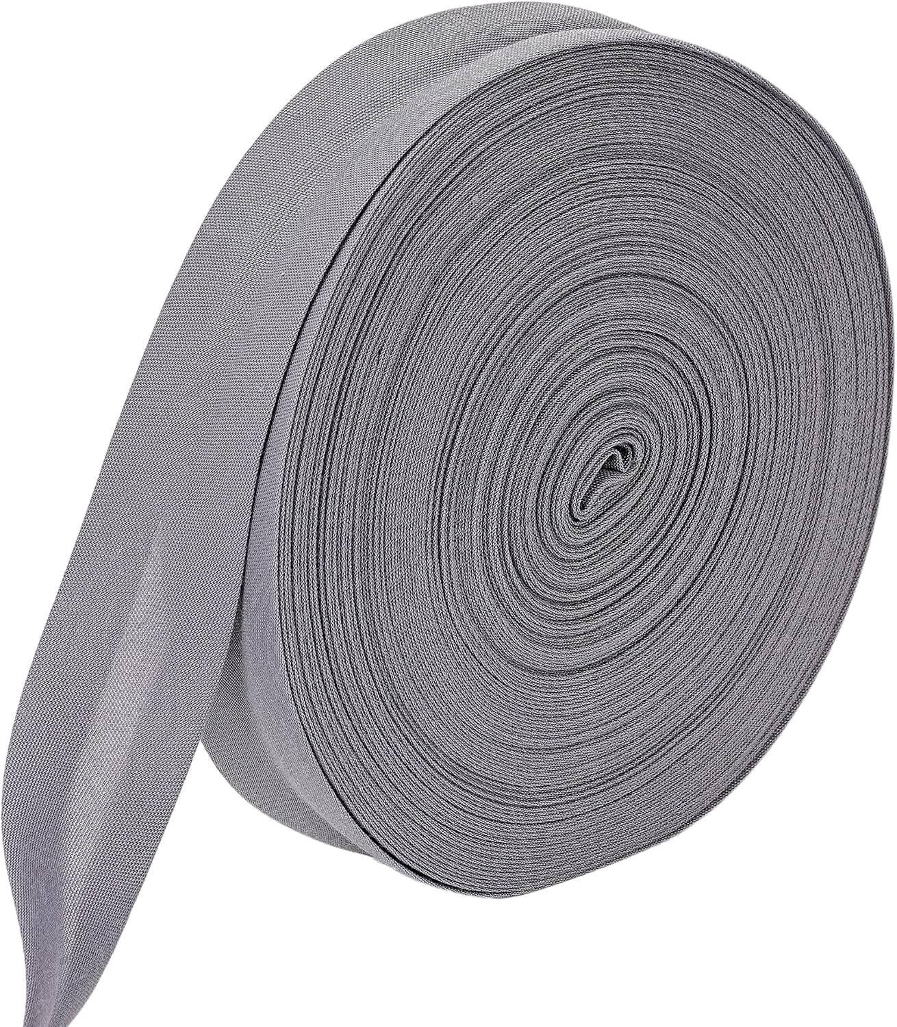 20 mm breed, 35% katoen en 65% polyester, 20 m, grijs