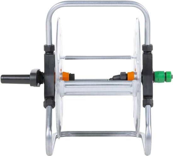 Wandmontage van verzinkt staal voor 50 m 1/2 inch tuinslang, draaibare slanghouder voor ruimtebesparende irrigatie — afbeelding 3