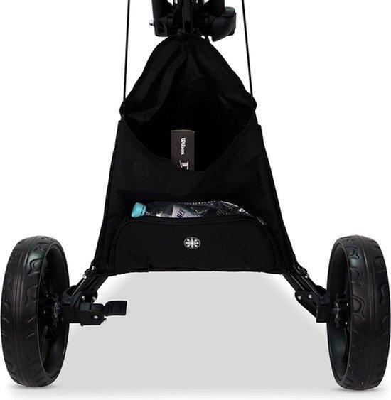 Golf Push Trolley - 3-wielige trolley - Voor golfuitrusting - Inklapbaar mechanisme - 6.8 kg - Zwart-Rood — afbeelding 2