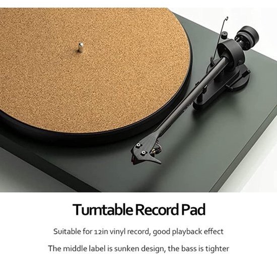 Stringstable Mat, 12in Turntable Slipmat Mat Record Pad Soft Cork Anti -static Non-skid Stringstable Slipmat Pad Diameter 295mm — afbeelding 3
