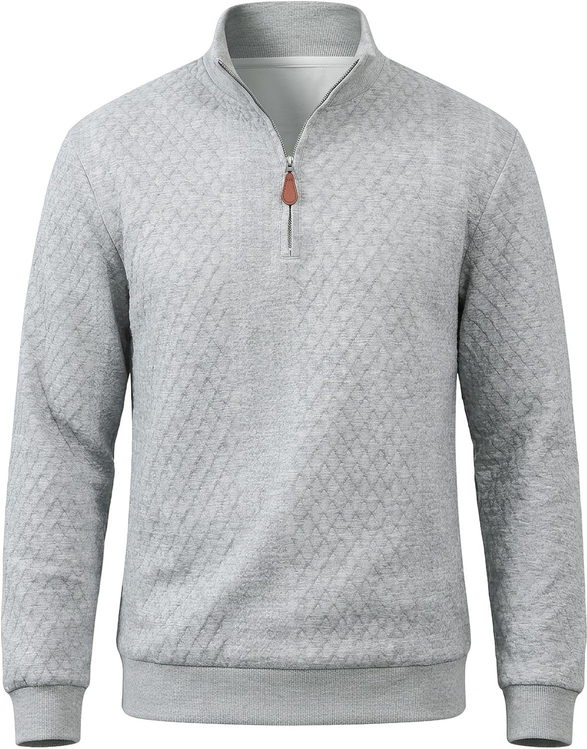 Sweat Jacquard opstaande kraag met ritssluiting halve rits