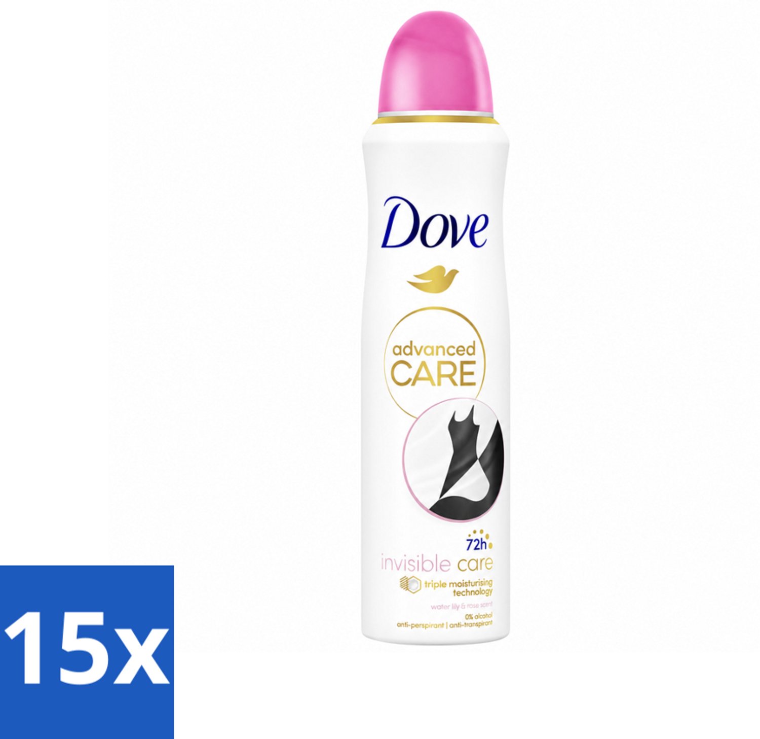15 x Dove – Deodorant Spray – Invisible Care – 150 ml - Voordeelverpakking - 15 stuks