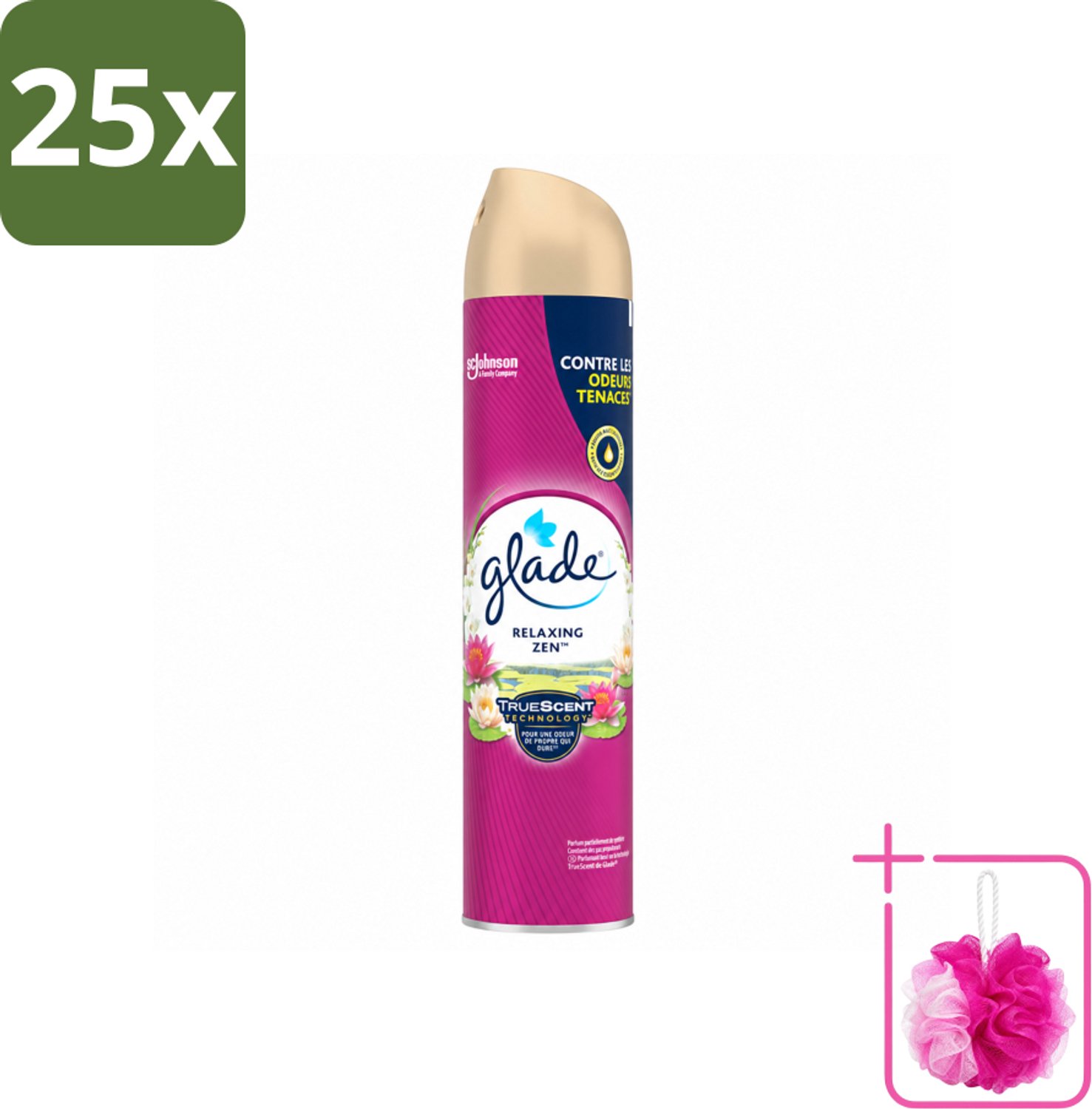 25 x Glade - Luchtverfrisser Spray - Relaxing Zen - 300 ml - Bulkverpakking - Luchtverfrisser - Douchemop - Ontspanning