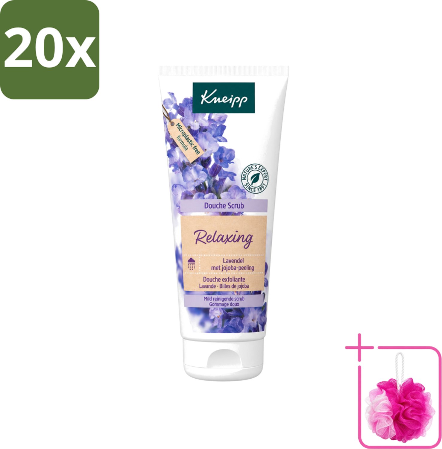 20 x Kneipp - Douche scrub - Relaxing - Lavendel - Bloemige geur - 200 ml - Bulkverpakking - Douche scrub - Douchemop - Ontspanning