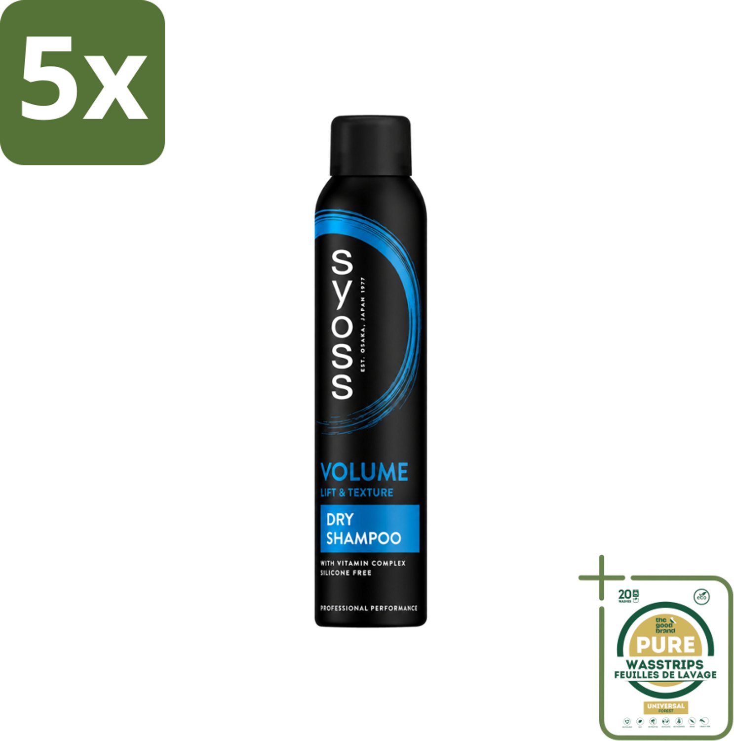 5 x SYOSS - Volume Droogshampoo - Shampoo - Voor Volumeboost - 200ml - Wasstrips - Volumeboost Haar - Droogshampoo - Fris Haar - Haarversterking - Panthenol