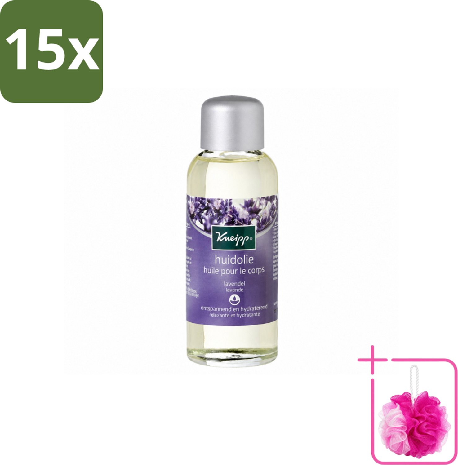 15 x Kneipp - Huidolie - Relaxing - Lavendel - Trekt snel in - 100 ml - Bulkverpakking - Ontspanning - Douchemop - Huidverzorging