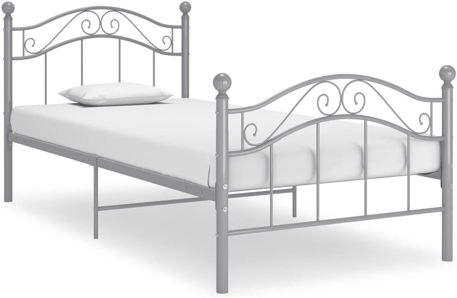 Bed tweepersoonsbed grijs metaal 100x200 cm geschikt voor familiekamers