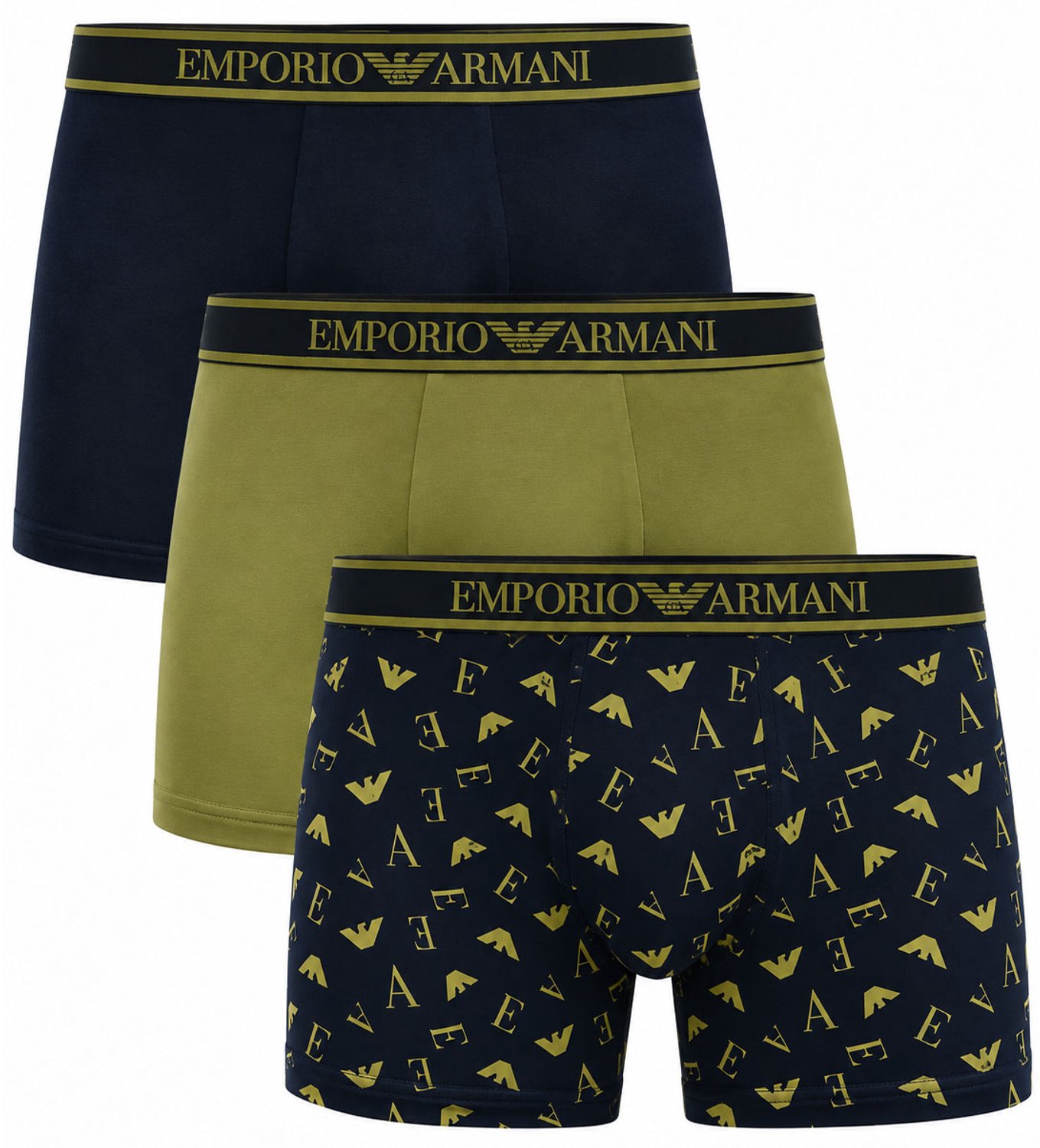 Armani boxershorts 3-pack met print blauw-groen
