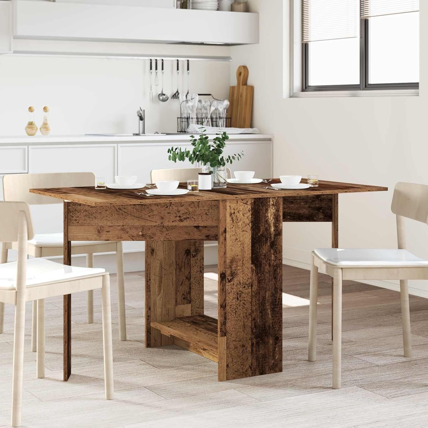 Eettafel 138 x 70 x 73,5 cm houtmateriaal oud hout rechthoek