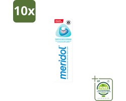 Meridol 10 x Meridol - Tandpasta - Dagelijkse Tandverzorging - Beschermt tegen Tandvleesproblemen - 75 ml - Grootverpakking - Vaatwasstrips - Tandpasta - Tandvlees - Tandgezondheid - Geïrriteerd Tandvlees - Mondverzorging