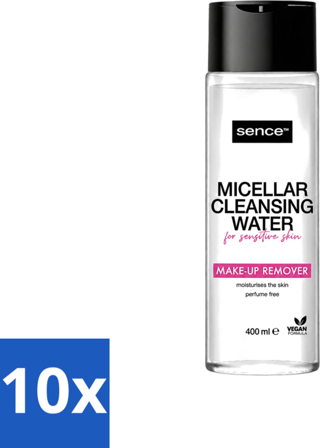 10 x Sence - Gevoelige Huid - Micellair Water - Make-up Remover - 400 ml - Voordeelverpakking - 10 stuks