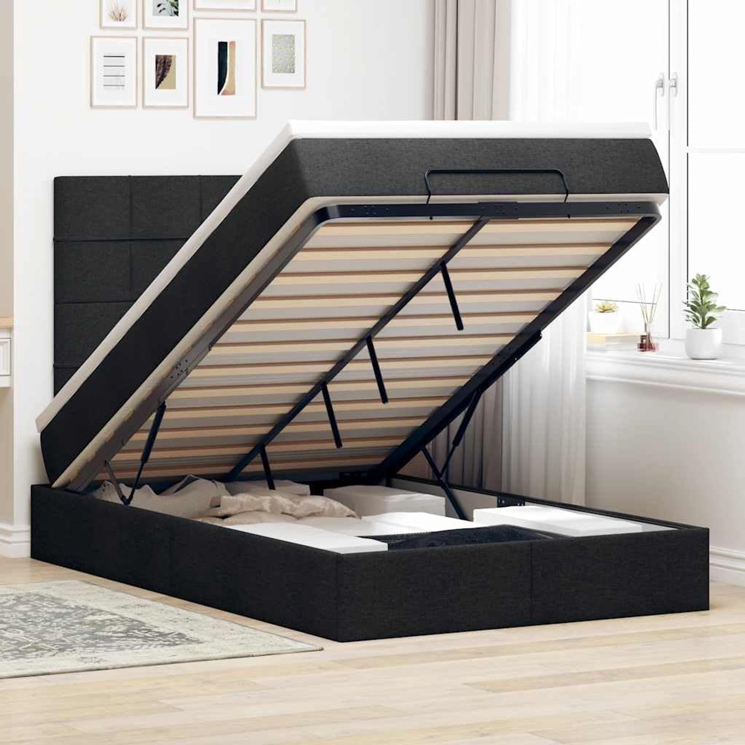 Opbergbed Pocketveringmatras Zwart 120x190 cm