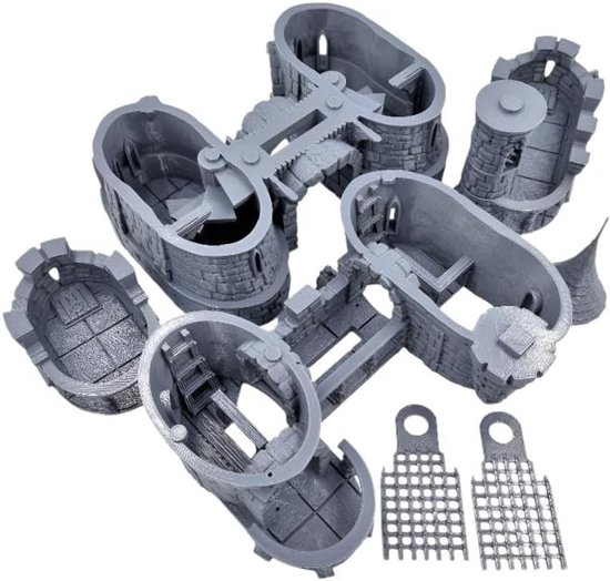 - Barbican Gate Castle - Fantasy Building Terrain Scenery voor tafelblad en RPG 28-32 mm miniaturen oorlogsspel rekwisieten DnD & D, 3D-geprint en overschilderbaar (klassiek) — afbeelding 2